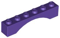Brick Arch 1 x 6 in Dark Purple