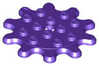 Plate Special 4 x 4 Splat Gear, 10 Teeth in Dark Purple