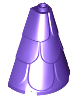 Tower Roof 2 x 4 x 4 Half Cone Shaped with Roof Tiles in Dark Purple