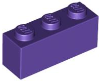 Brick 1 x 3 in Dark Purple