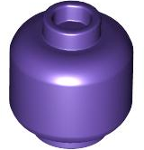 Minifig Head [Plain] [Hollow Stud] in Dark Purple