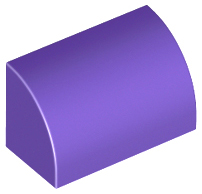 Brick Curved 1 x 2 x 1 No Studs in Dark Purple