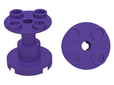 Support Round 2 x 2 x 2 Stand with Reach-Through Center Hole in Dark Purple