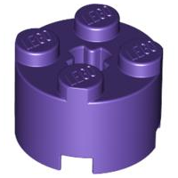Brick Round 2 x 2 with Axle Hole in Dark Purple