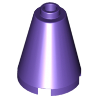 Cone 2 x 2 x 2, Open Stud in Dark Purple