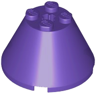Cone 4 x 4 x 2, Axle Hole [Plain] in Dark Purple