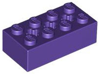 Brick Special 2 x 4 with 3 Axle Holes in Dark Purple