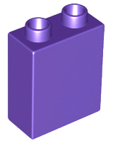 Duplo Brick 1 x 2 x 2 with Bottom Tube in Dark Purple