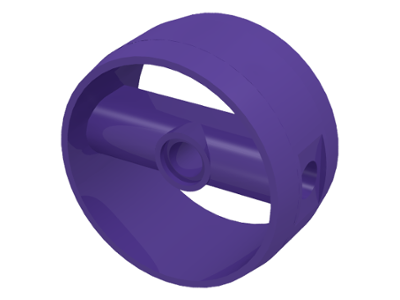 Technic Cylinder 4 x 4 with Pin Holes and Centre Bar, Closed Sides on Bar in Dark Purple