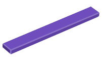 Tile 1 x 8 with Groove in Dark Purple