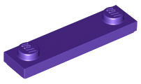 Plate Special 1 x 4 with 2 Studs with Groove [New Underside] in Dark Purple
