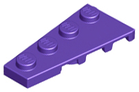 Wedge Plate 4 x 2 Left in Dark Purple