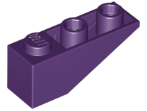 Brick Sloped Inverted 33° 3 x 1 with Internal Stopper and No Front Stud Connection in Dark Purple