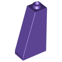 Brick Sloped 75° 2 x 1 x 3 with Hollow Stud in Dark Purple