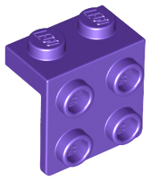 Bracket 1 x 2 - 2 x 2 in Dark Purple