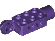 Technic Brick Special 2 x 3 with Pin Holes, Rotation Joint Ball Half [Vertical Side], Rotation Joint Socket in Dark Purple
