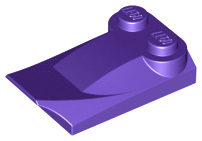 Brick Wedged, Curved 2 x 3 x 2/3 Two Studs, Wing End in Dark Purple