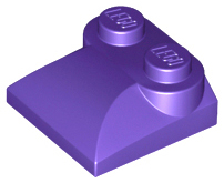 Brick Curved 2 x 2 x 2/3 Two Studs and Curved Slope End in Dark Purple