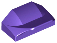 Brick Wedged, Curved 1 x 2 x 2/3 No Studs, Wing End in Dark Purple