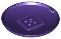 Pod, Bottom Cap 9 x 9 x 1 X-Pod in Dark Purple
