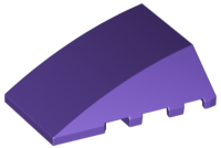 Brick Wedged, Curved 4 x 4 No Top Studs in Dark Purple