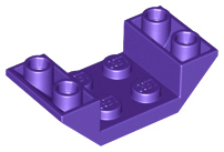 Brick Sloped Inverted 45° 4 x 2 Double with 2 x 2 Recessed in Dark Purple
