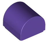 Brick Curved 1 x 1 x 2/3 Double Curved Top, No Studs in Dark Purple