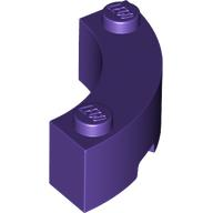 Brick Round Corner 3 x 3 Macaroni with 2 Studs in Dark Purple