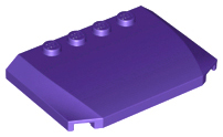 Brick Wedged, Curved Triple 4 x 6 x 2/3 with 4 Studs in Dark Purple