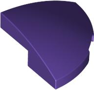 Brick Round Corner, Curved 2 x 2 x 2/3 Quarter Circle With 1 x 1 Bottom Cutout in Dark Purple