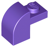 Brick Curved 1 x 2 x 1 1/3 with Curved Top in Dark Purple