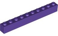 Brick 1 x 10 in Dark Purple
