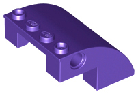 Brick Curved 4 x 4 x 2 with Holes in Dark Purple