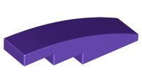 Brick Curved 4 x 1 No Studs [Stud Holder with Symmetric Ridges] in Dark Purple