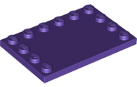 Plate Special 4 x 6, Studs on 3 Edges in Dark Purple