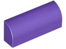 Brick Curved 1 x 4 x 1 1/3 No Studs, Lowered Inside Support in Dark Purple