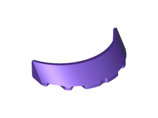 Windscreen 3 x 6 x 1 Curved with 2 Circular Stud Holders in Bottom in Dark Purple