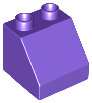 Duplo Brick 2 x 2 Slope 45° in Dark Purple