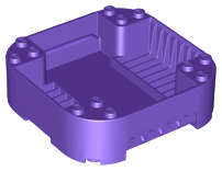 Pod, Square Rounded Corners, Back, 8 x 8 x 2, Corner Studs, and Recessed Slots in Dark Purple