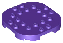 Plate Round Corners 6 x 6 x 2/3 Circle with Reduced Knobs in Dark Purple
