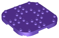 Plate Round Corners 8 x 8 x 2/3 Circle with Reduced Knobs in Dark Purple