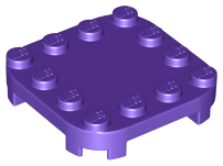 Plate Round Corners 4 x 4 x 2/3 Circle with Reduced Knobs in Dark Purple