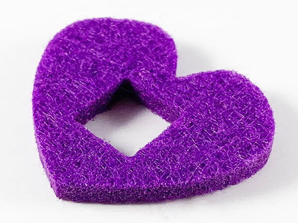 Felt Heart Small with Square Hole in Dark Purple