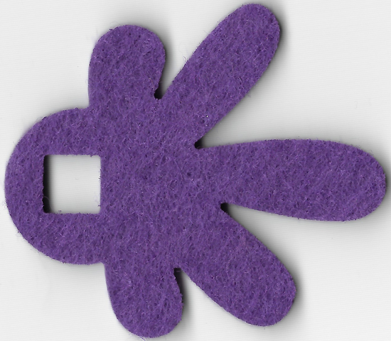 Leaf, Felt 6 1/2 x 7 1/2 with Square Hole in Dark Purple