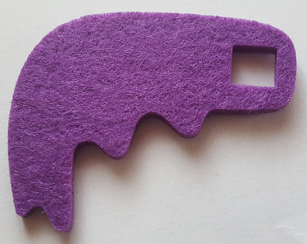Felt Wing, Small with Square Hole in Dark Purple