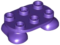 Feet, 2 x 3 x 2/3 with 6 Studs on Top in Dark Purple