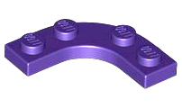 Plate Round Corner 3 x 3 with 2 x 2 Round Cutout in Dark Purple