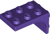 Bracket 2 x 3 - 2 x 2, Curved Sides in Dark Purple