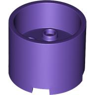 Brick Round 3 x 3 x 2 Recessed Center with 2 x 2 Studs and Axle Hole in Dark Purple