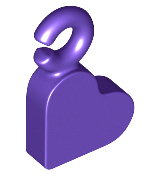 Pendant, Heart in Dark Purple